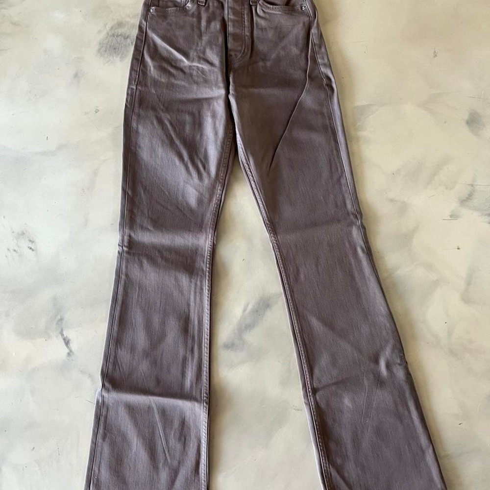 Hudson Jeans Coated Waxed Denim Straight Leg Dark Tan NWT Sz 25